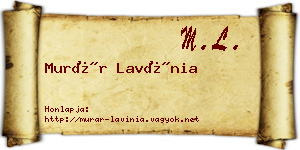Murár Lavínia névjegykártya